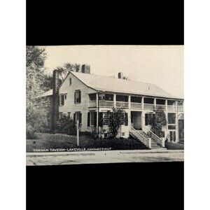 1944 Front View Farnam Tavern Lakeville Connecticut Vintage Postcard Collotype